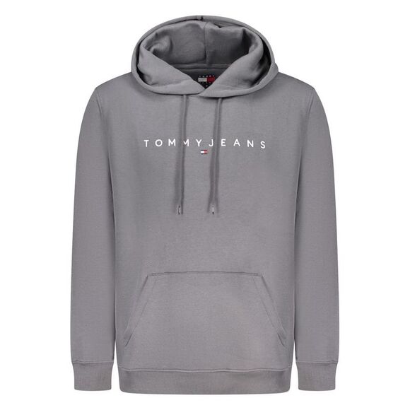 Tommy Hilfiger Grigio Cotton Men Sweatshirt Hooded Embroidery Men's Pocket